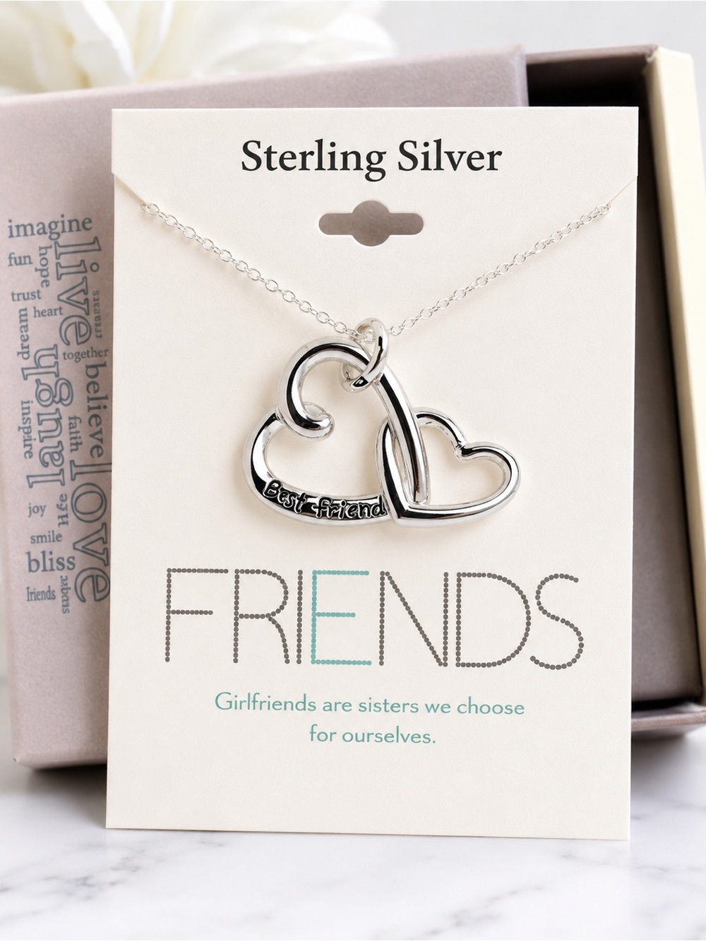 Footnotes LA Rocks Sterling Silver 925 Best Friend Heart Necklace NIB
